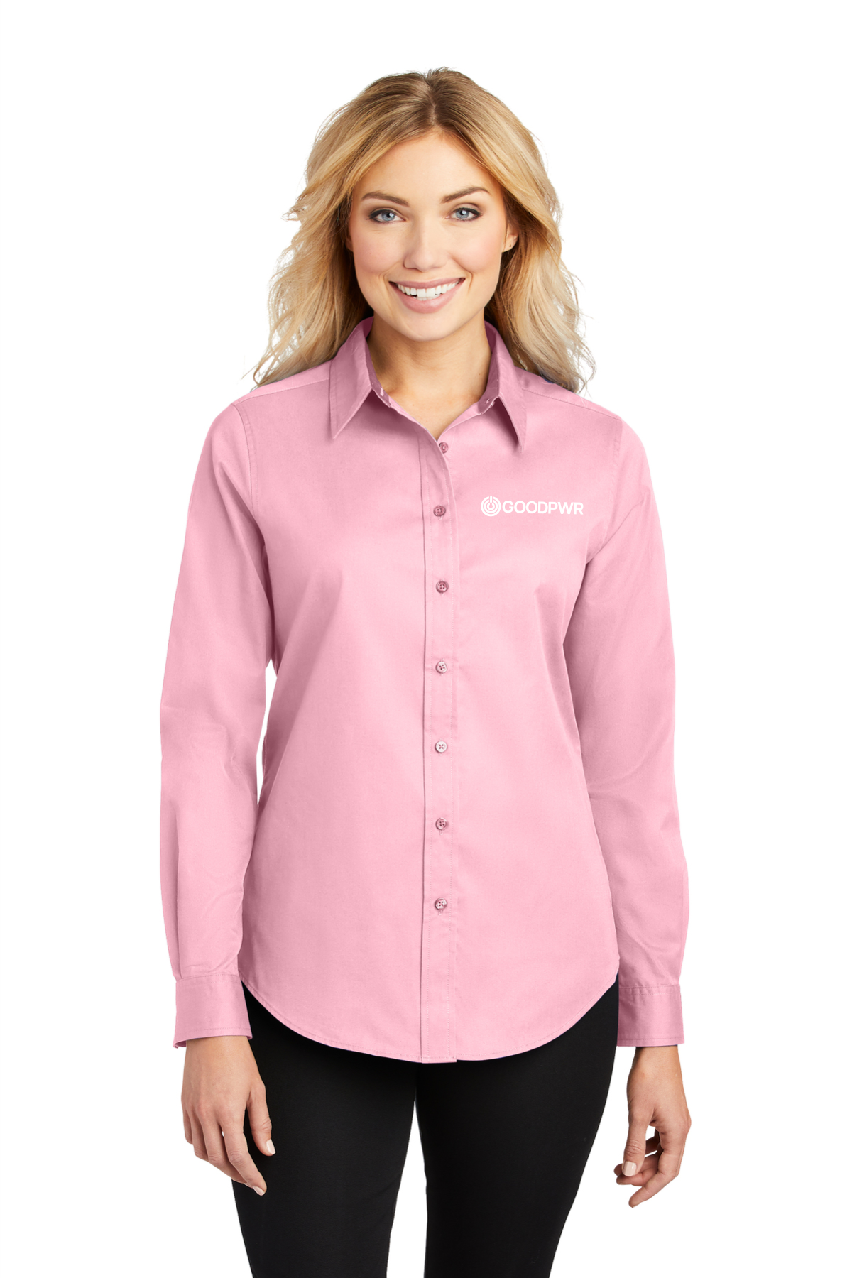 Ladies Long Sleeve Easy Care Button Down Shirt